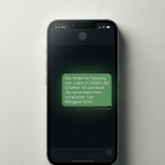 iPhone zeigt WhatsApp-Nachricht über modernes Buch "Liebe in Zeiten der Cholera" von Morgane Ortin, 11:11 PM