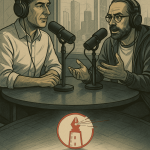 Zwei Männer unterhalten sich im Podcast Studio von meiersworld.de