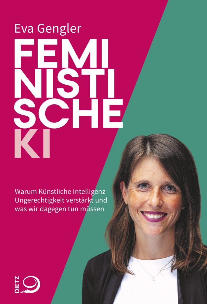 Eva Gengler Portrait Buchcover Feministische KI Künstliche Intelligenz Ungerechtigkeit